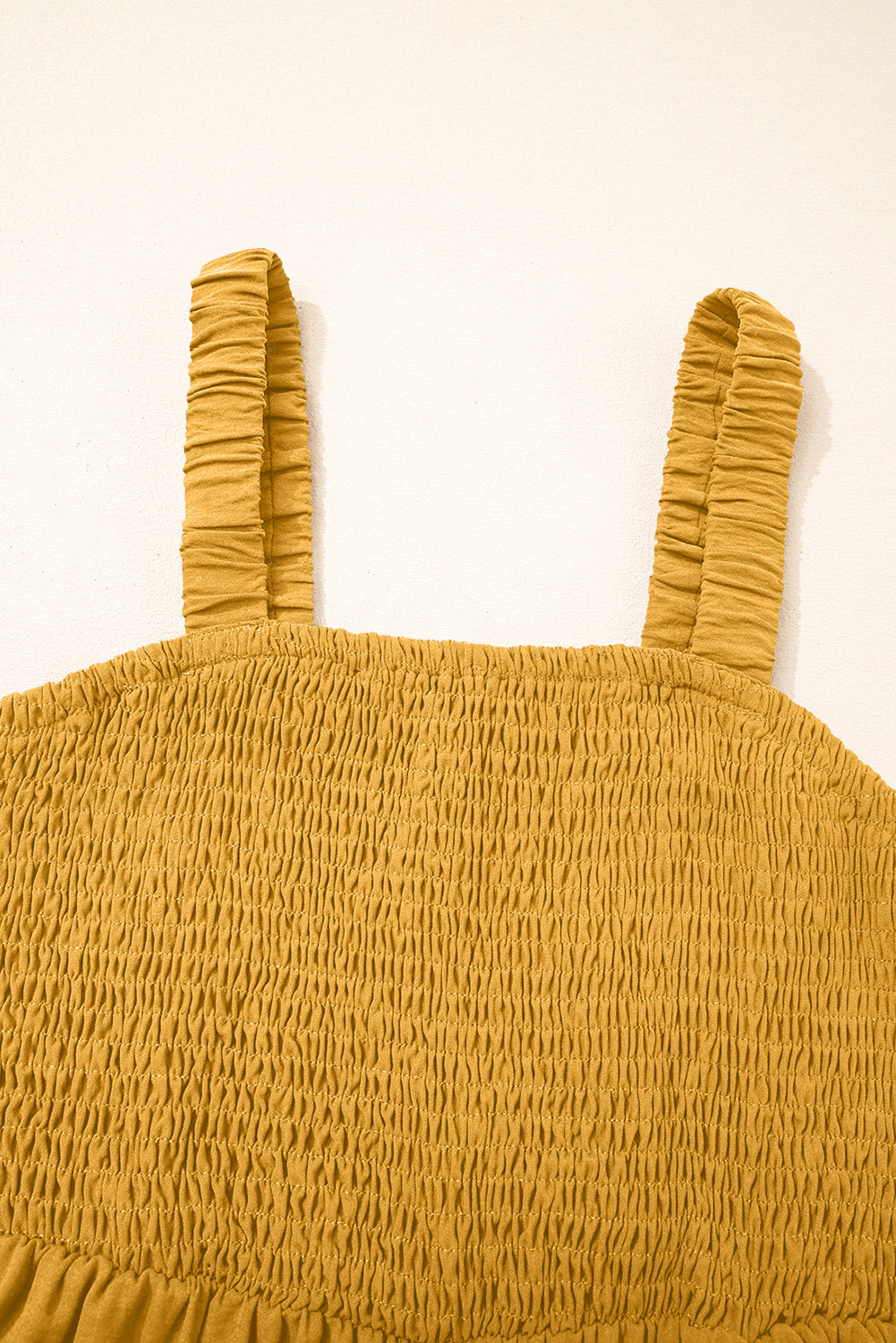 Smocked sleeveless wide-leg jumpsuit