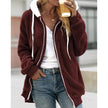 Cozy & Stylish Plush Zipper Hooded Jacket