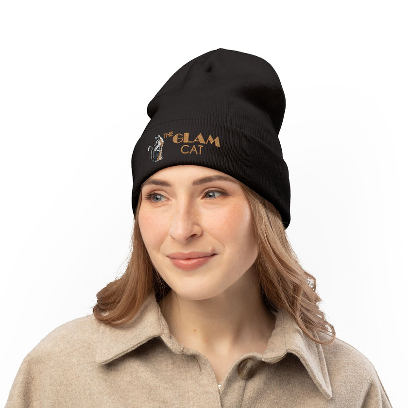 The Glam Cat Designer Embroidered Luxe Beanie