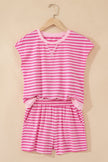 Effortless Striped Cap Sleeve Two-Piece Set