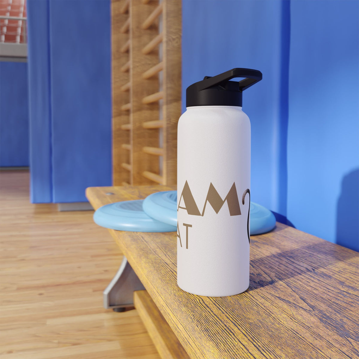 The Glam Cat motif stainless steel water bottle