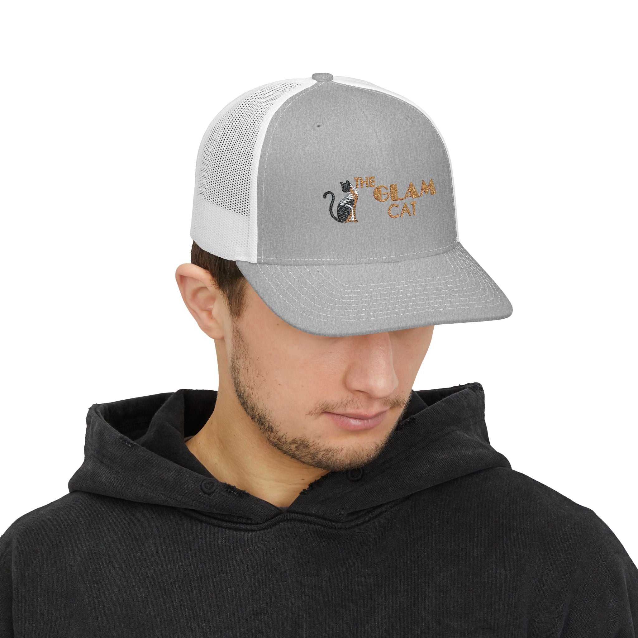 The Glam Cat Designer Embroidered Trucker Hat Snapback