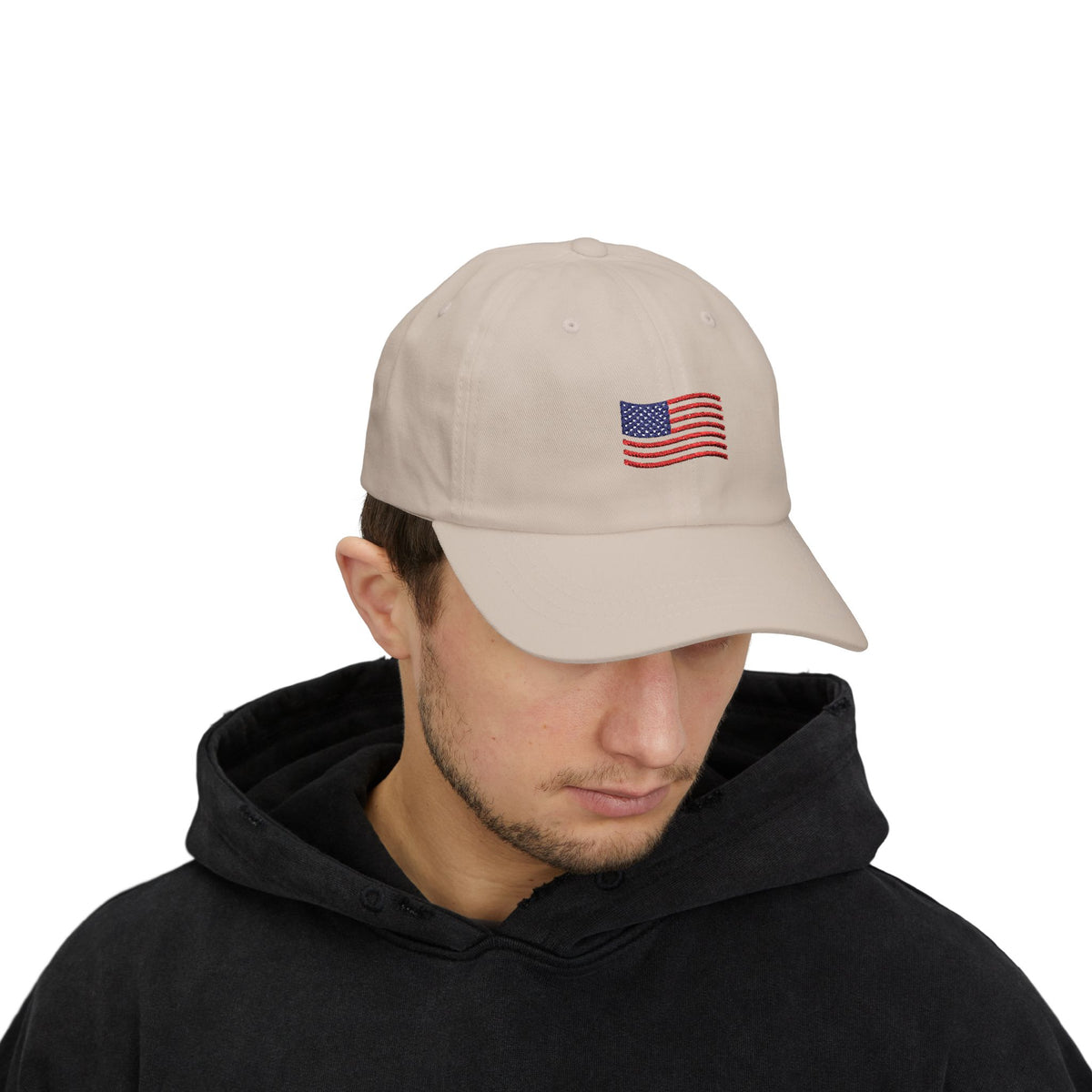 Refined Americana Embroidered Flag Cap
