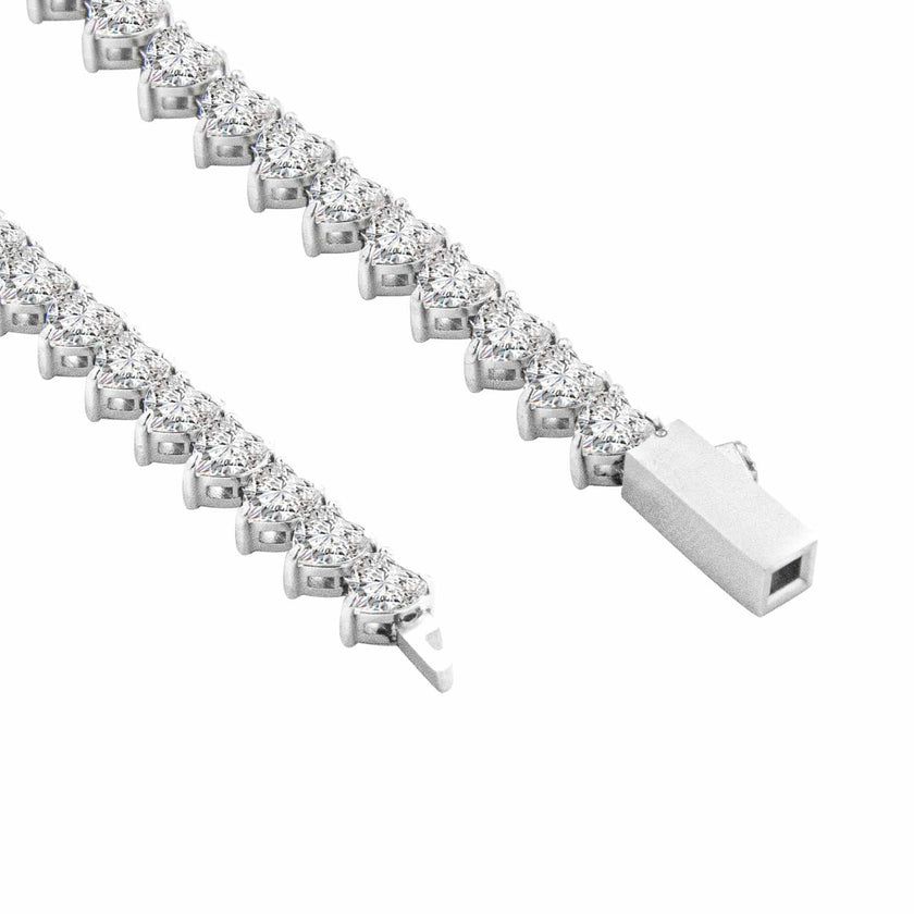 Stunning 4mm Heart Tennis Necklace
