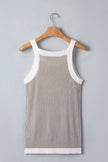 The Refined Contrast Trim Ribbed Knit Tank