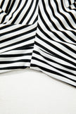 Stripe Tied High Waist Straight Leg Pants