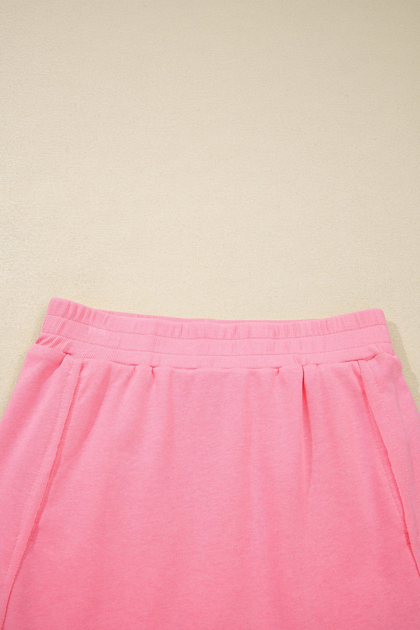 Solid Tank Top & Elastic Waist Mini Skort Set