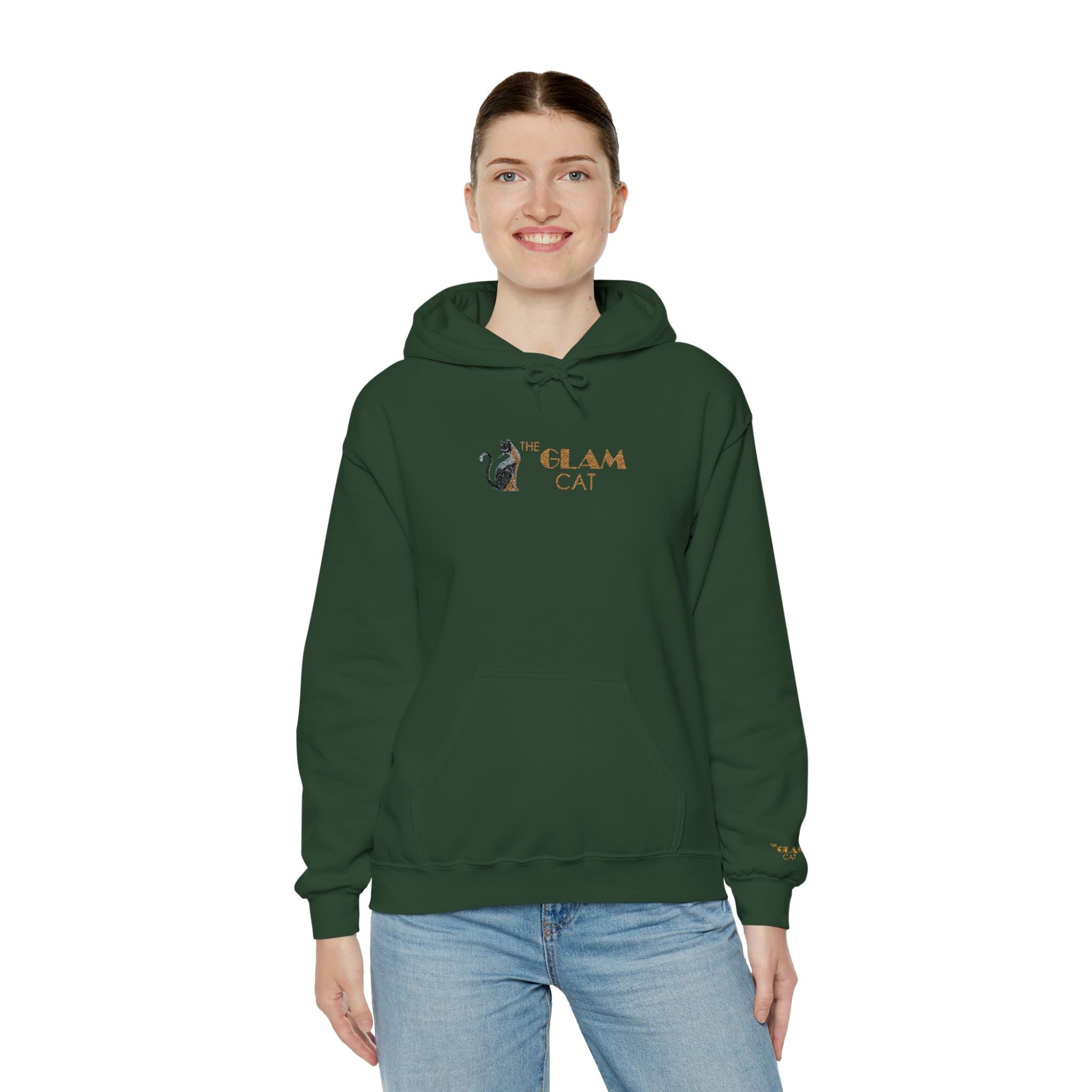 The Glam Cat Designer Embroidered Hoodie – Cozy Streetwear for Cat Lovers