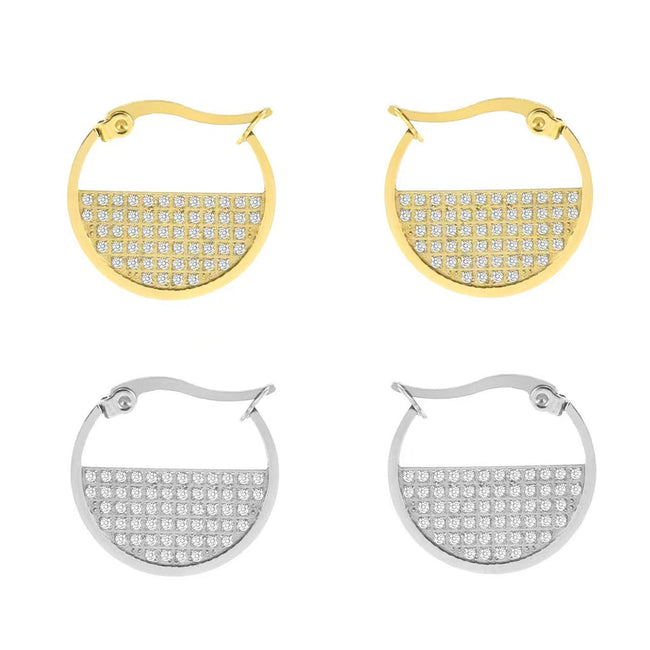 Refined Pavé Lune Earrings