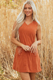 Western Corduroy Embroidered Patch Pocket Dress