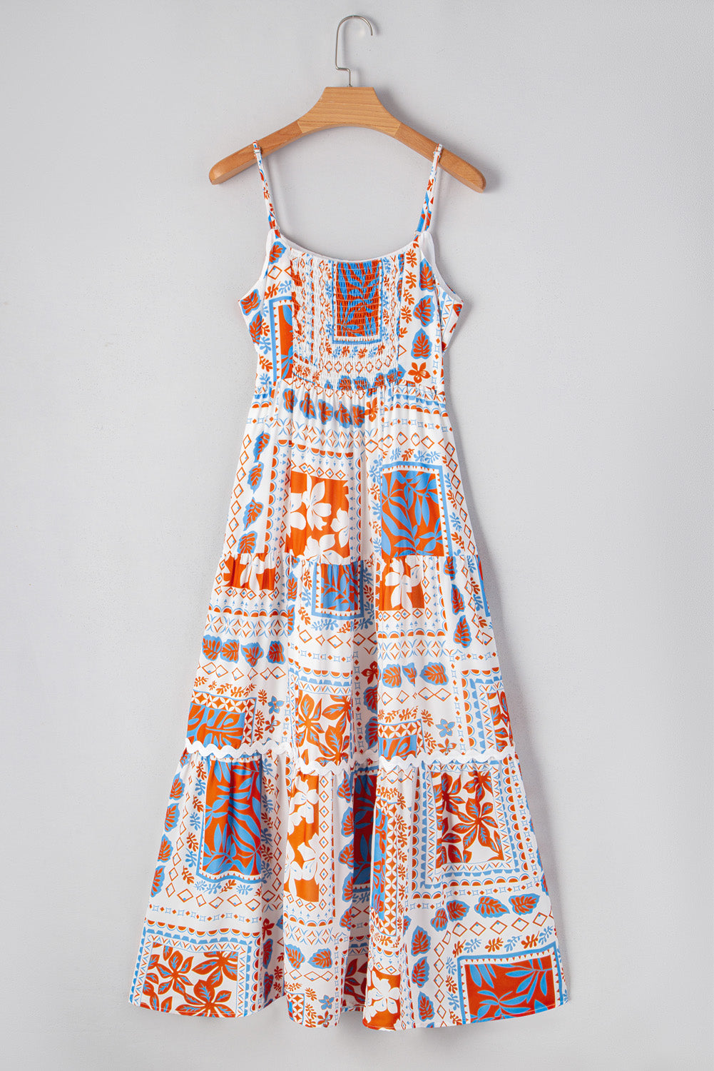 Floral Ricrac Trim Spaghetti Strap Dress