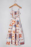 Floral Ricrac Trim Spaghetti Strap Dress