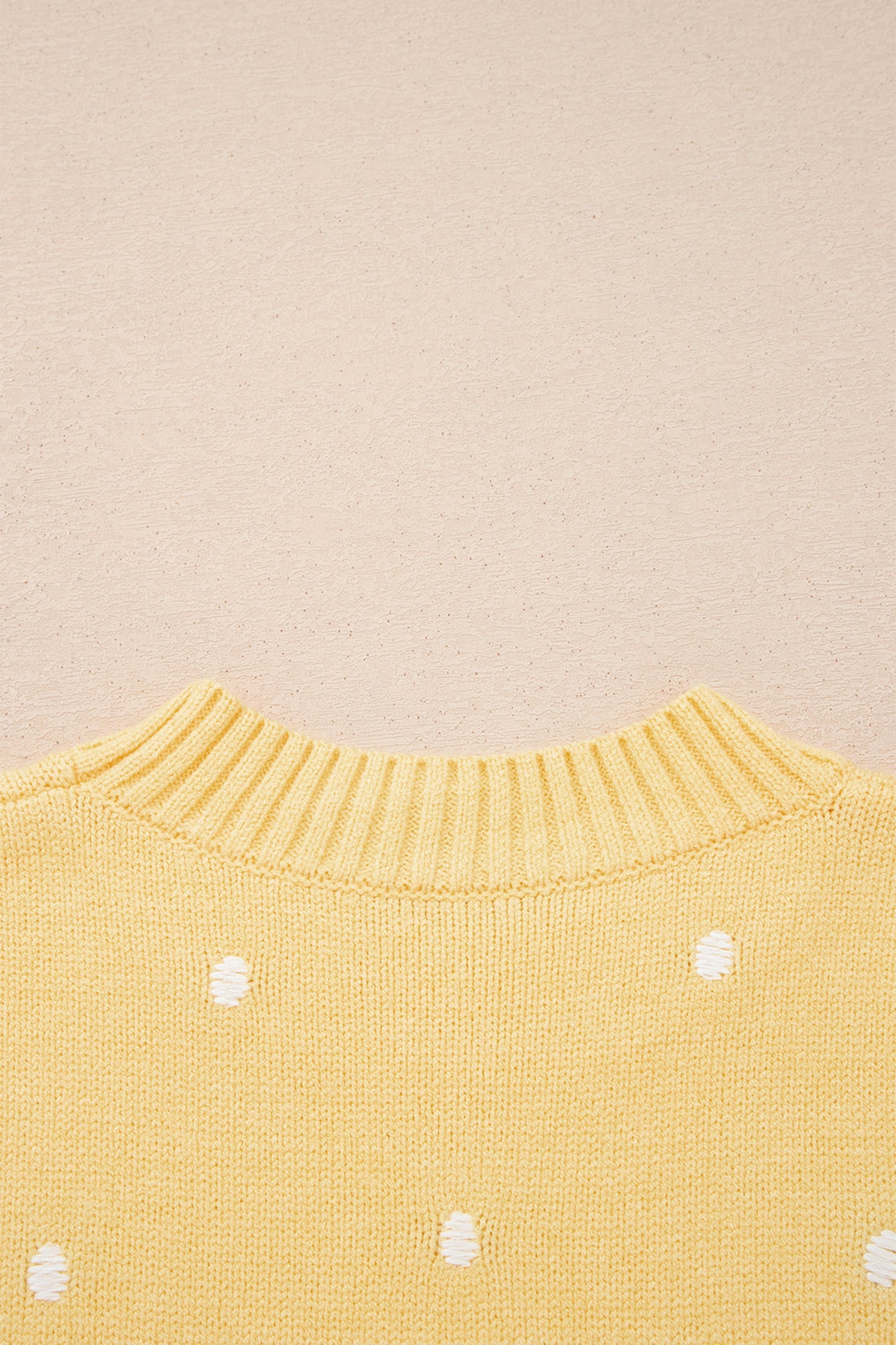 Spring Polka Dot Bubble Sleeve Sweater