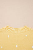 Spring Polka Dot Bubble Sleeve Sweater