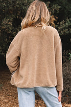 Leopard Trim Plush Pocket Jacket — Smoke Gray — product image 2