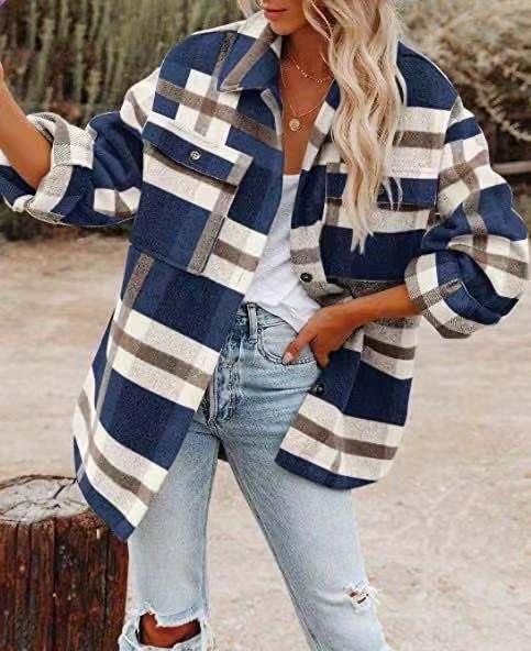 Cozy Western Charm Plaid Wool Coat For Women