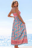 Resort Style Smocked Floral Maxi Dress