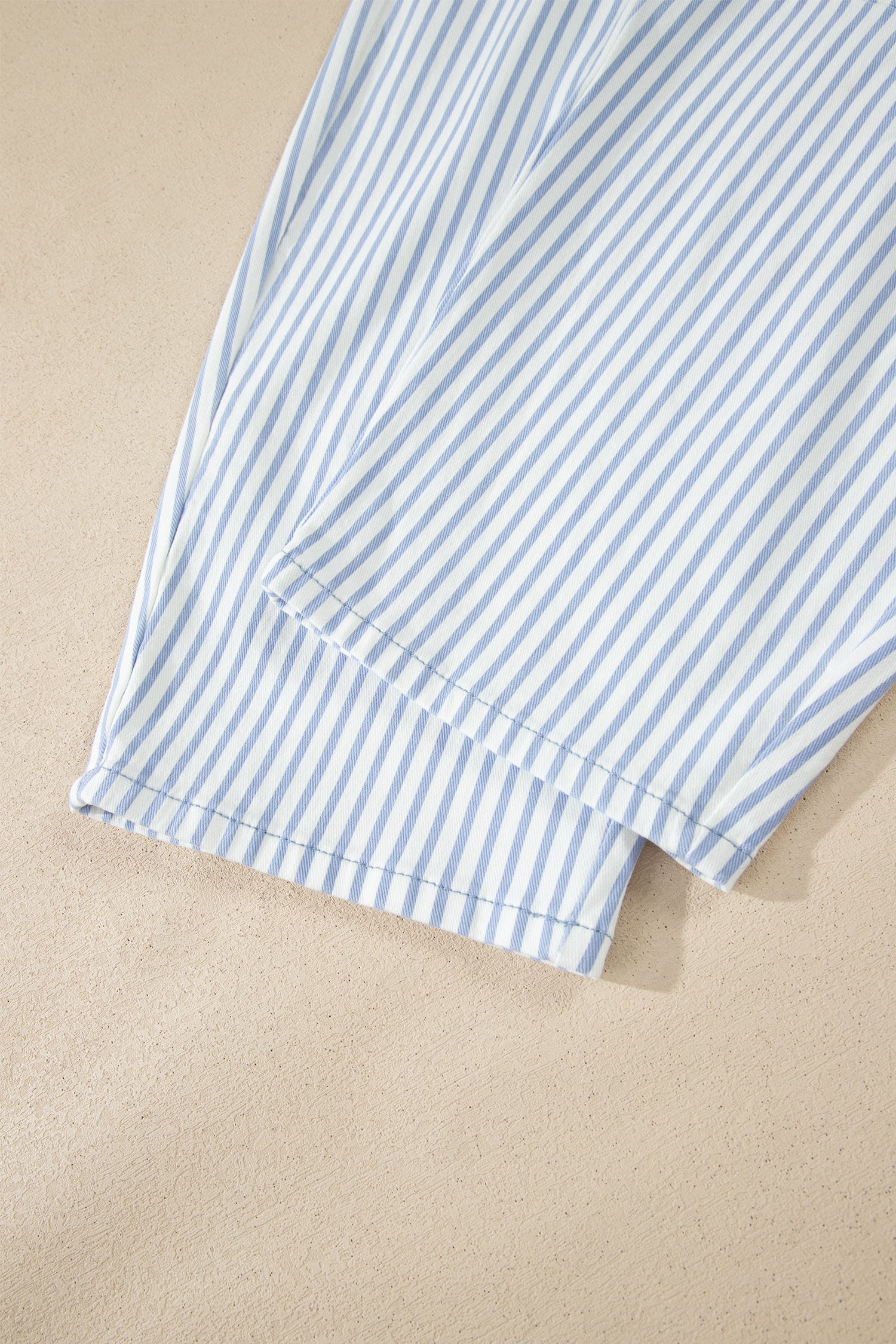Striped High Waist Barrel Leg Jeans