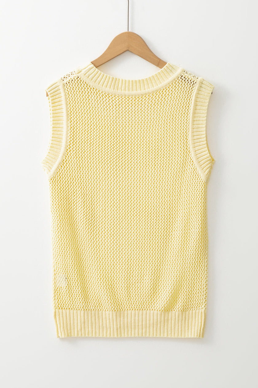 Spring-Ready Knit Sleeveless Sweater