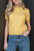 Spring Polka Dot Bubble Sleeve Sweater