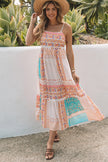 Boho Floral Patchwork Square Neck Sundress