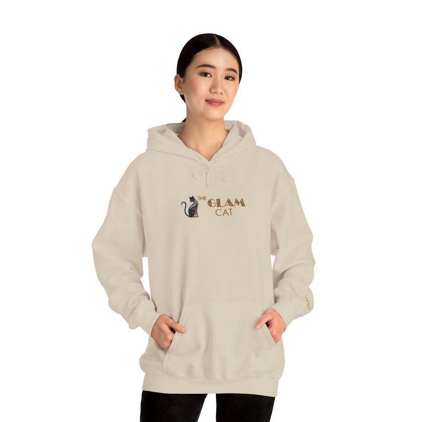 The Glam Cat Designer Embroidered Hoodie – Cozy Streetwear for Cat Lovers