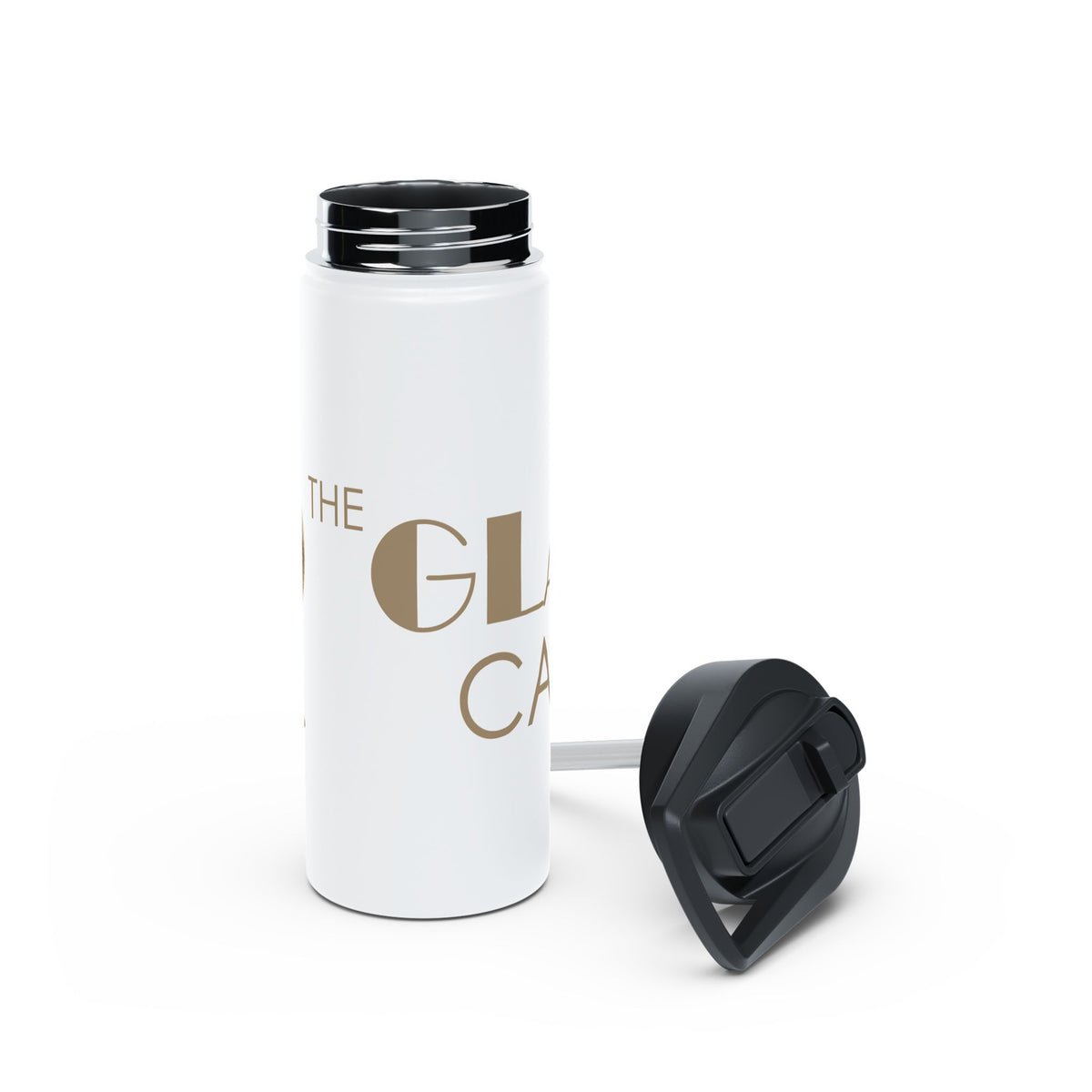 The Glam Cat motif stainless steel water bottle