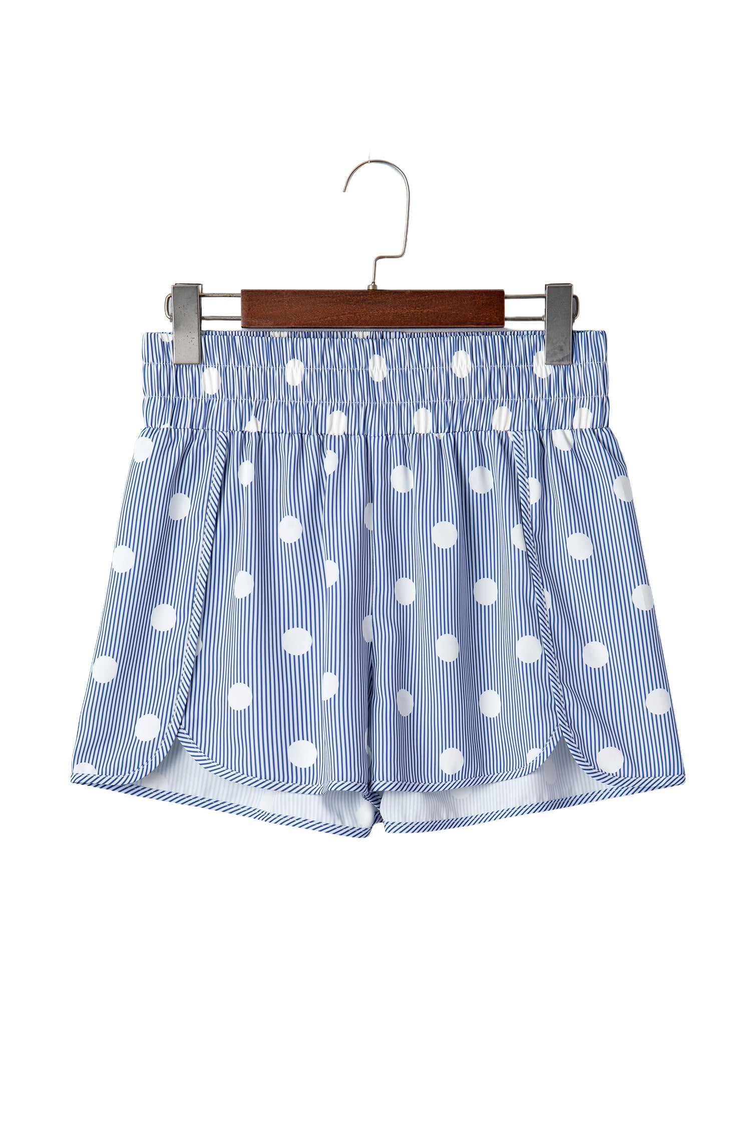 Polka Dot Shirred High Waist Shorts