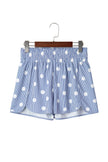 Polka Dot Shirred High Waist Shorts
