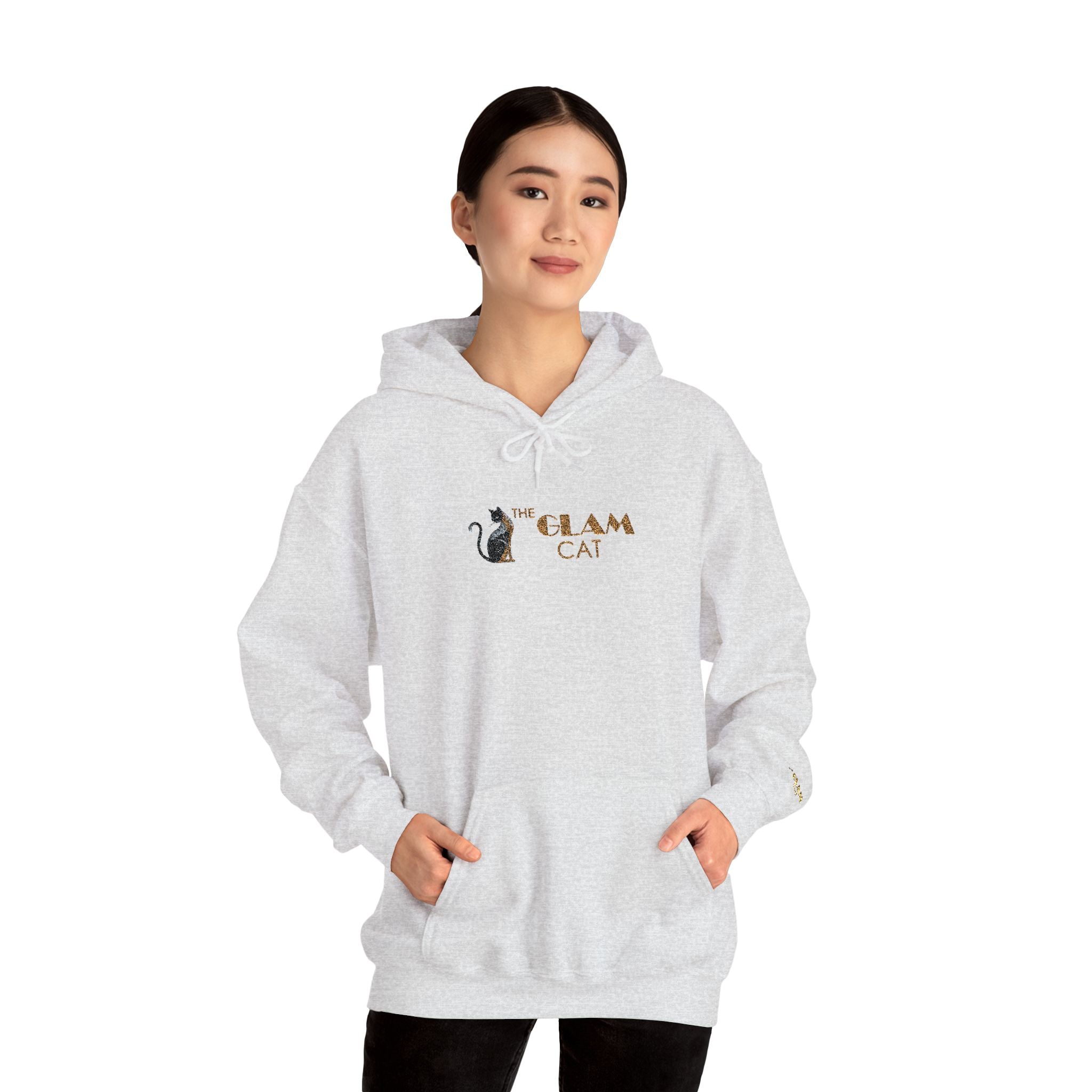 The Glam Cat Designer Embroidered Hoodie – Cozy Streetwear for Cat Lovers