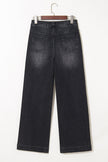 Denim Patch Pocket Wide Leg Jeans
