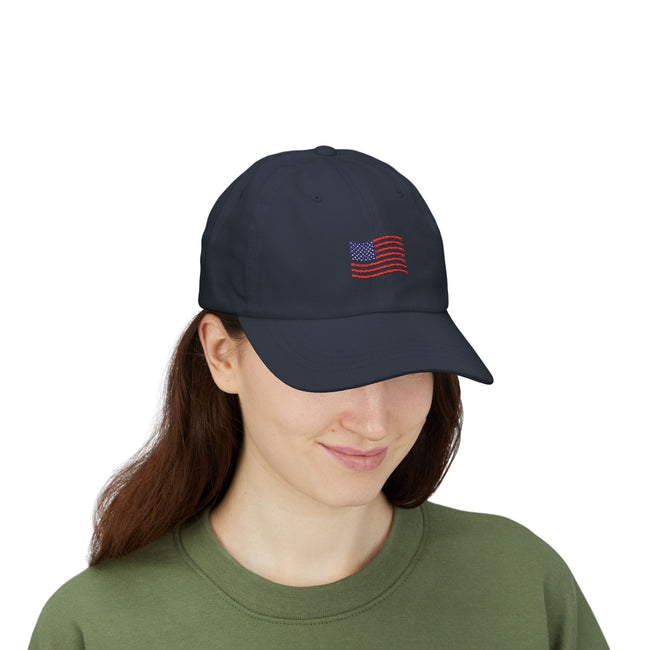 Refined Americana Embroidered Flag Cap