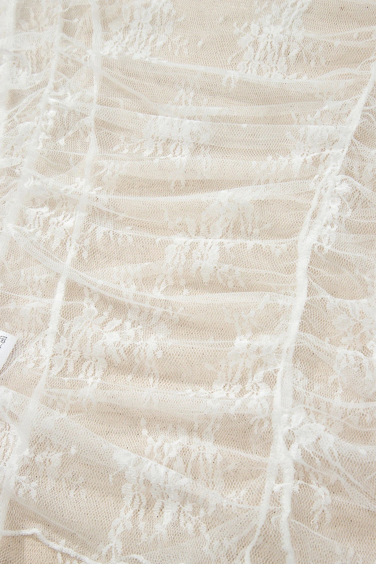 Floral lace sheer mesh top with ruched front