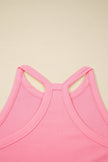 Solid Tank Top & Elastic Waist Mini Skort Set