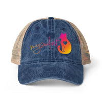 MySoulCat Washed Mesh-Back Cap — Sunset