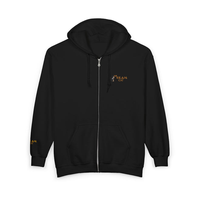 The Glam Cat Embroidered Full Zip Hoodie in Multiple Colors