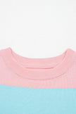 Stripe Colorblock Knitted Short Sleeve T-Shirt