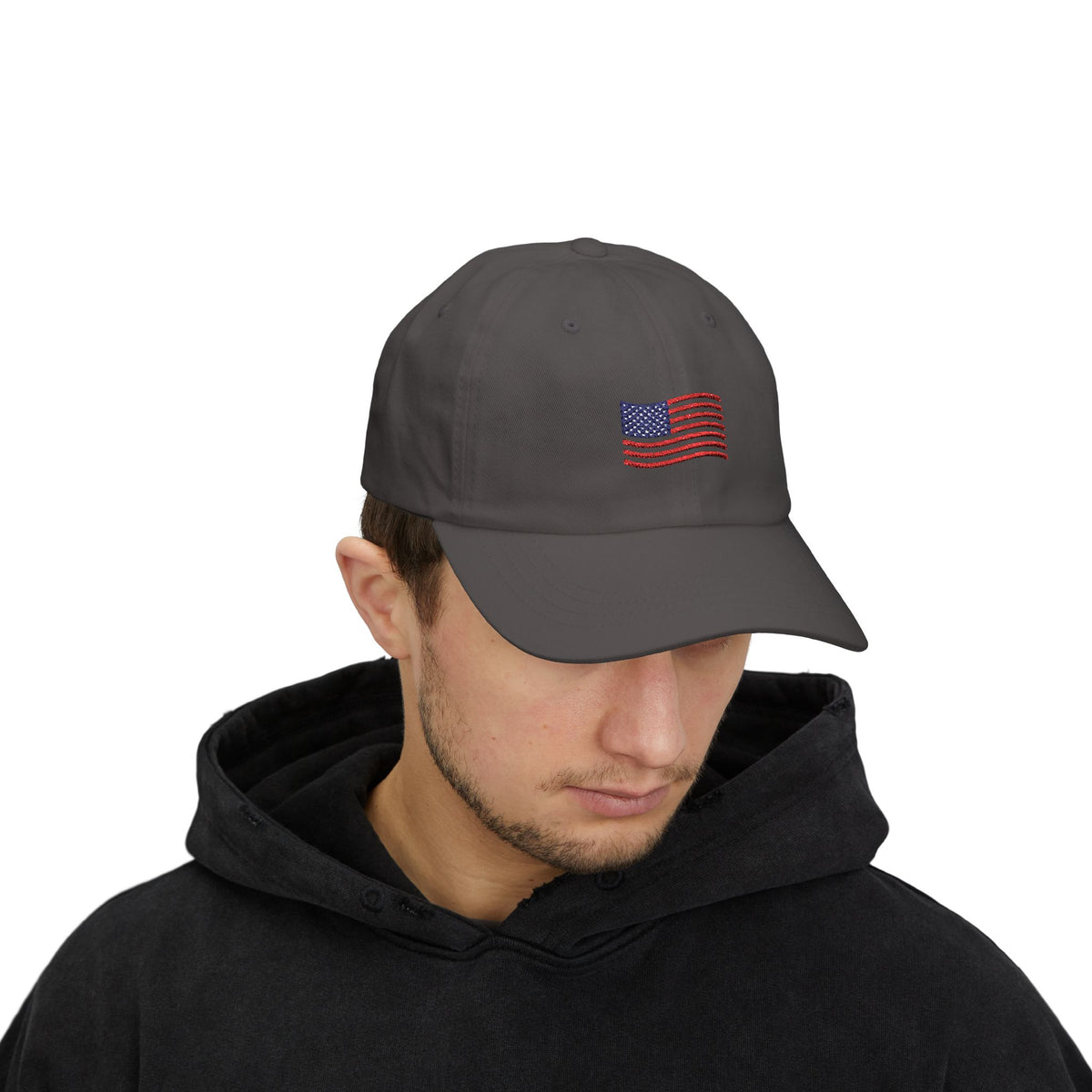 Refined Americana Embroidered Flag Cap