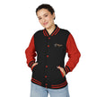 The Glam Cat Embroidered Vintage Varsity Bomber Jacket