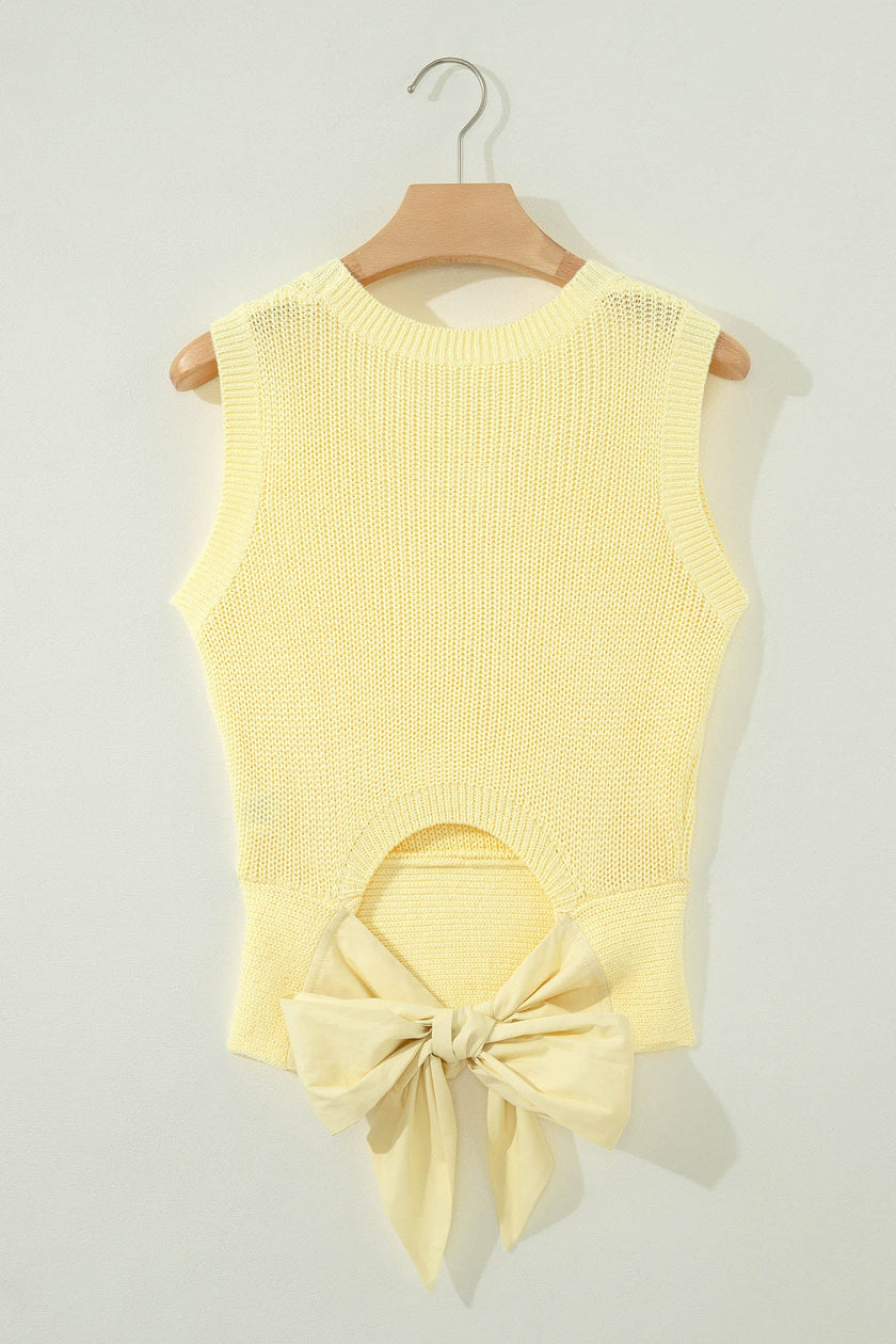 Adorable Cropped Tie Back Knit Tank