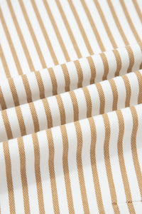 Striped High Waist Barrel Leg Jeans