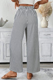 Stripe Tied High Waist Straight Leg Pants