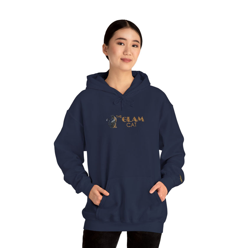 The Glam Cat Designer Embroidered Hoodie – Cozy Streetwear for Cat Lovers