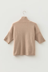 Luxurious High Neck Short Sleeve Sweater