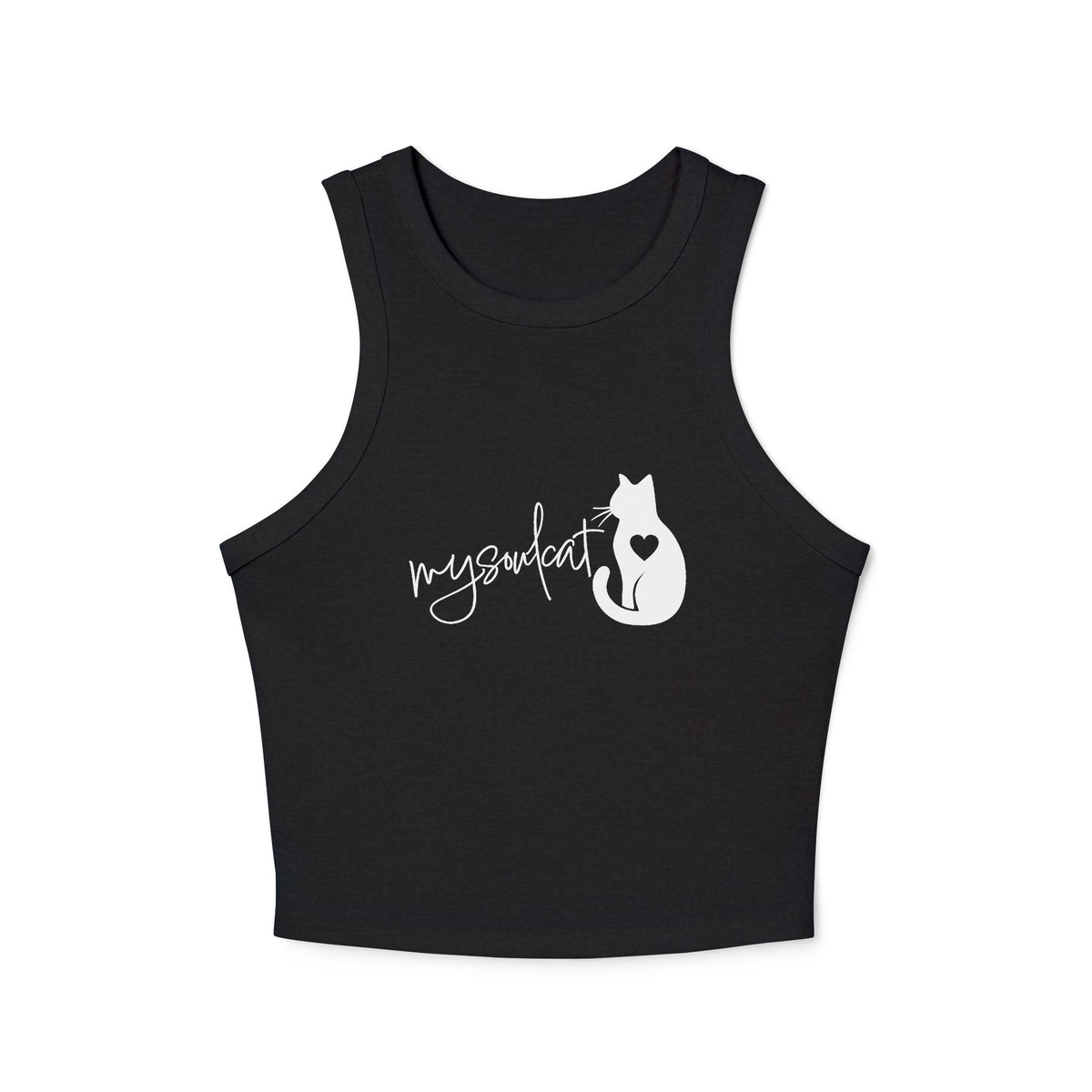 MySoulCat Women's Racerback Cropped Tank — White