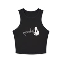 MySoulCat Women's Racerback Cropped Tank — White