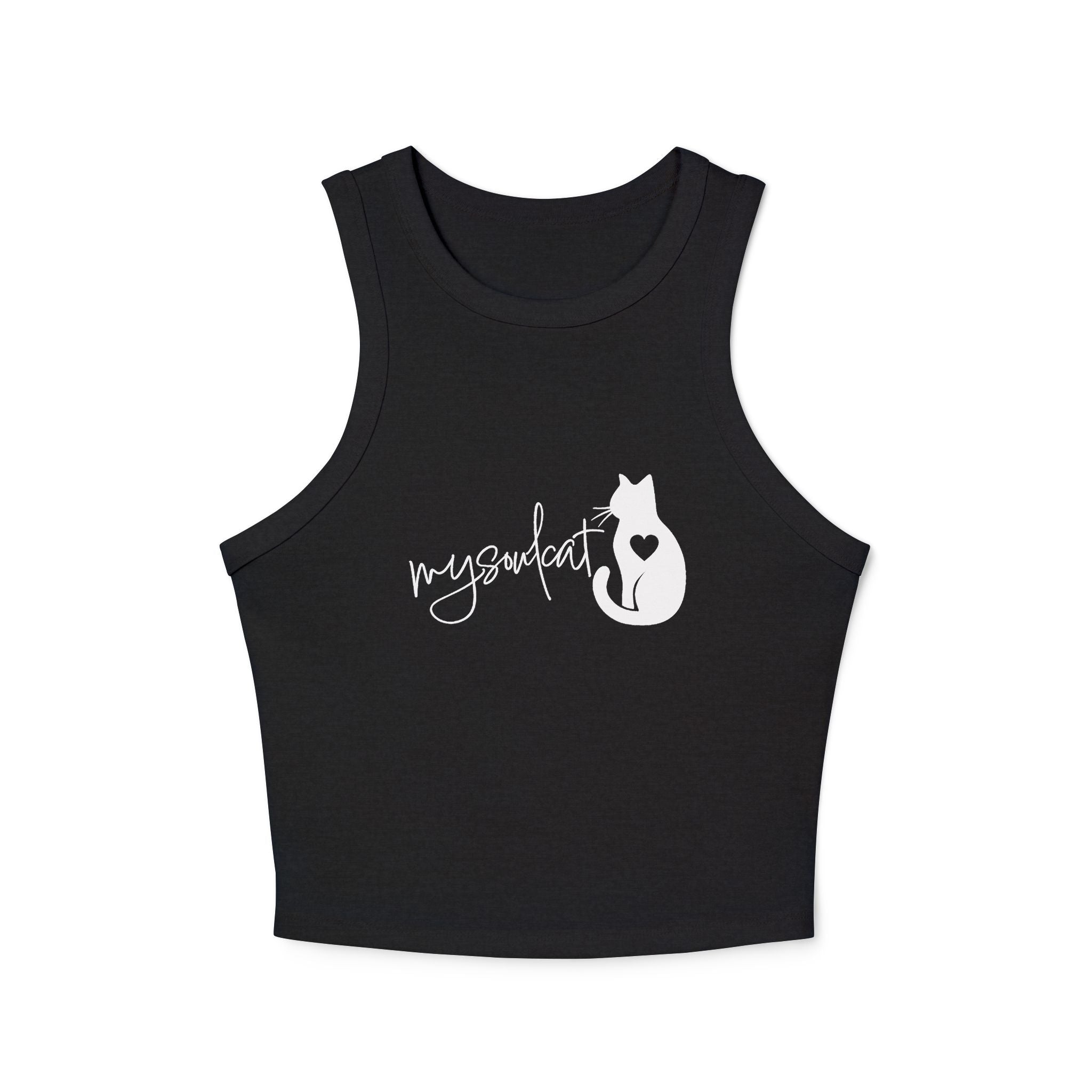 MySoulCat Women's Racerback Cropped Tank — White