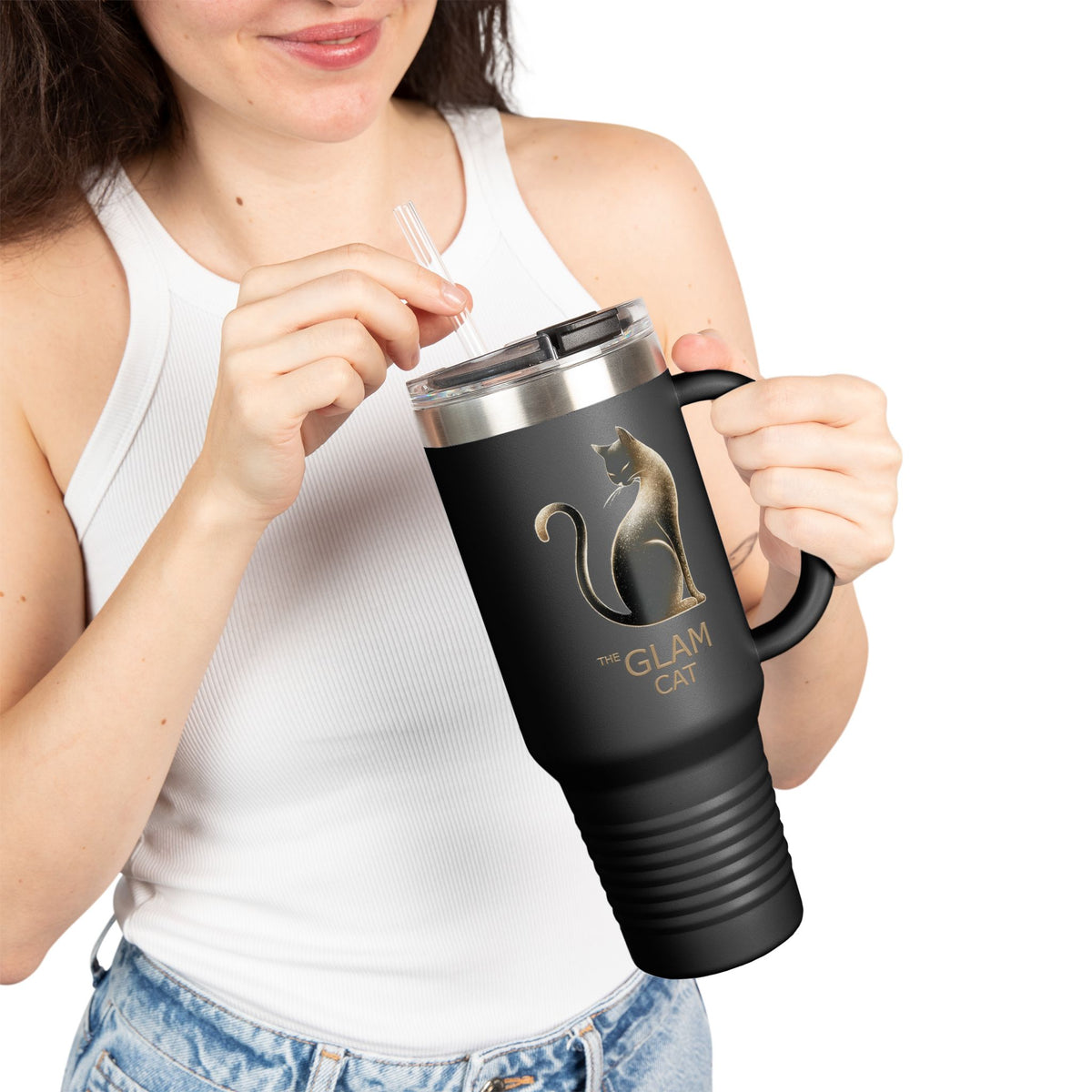 The Glam Cat stainless steel tumbler