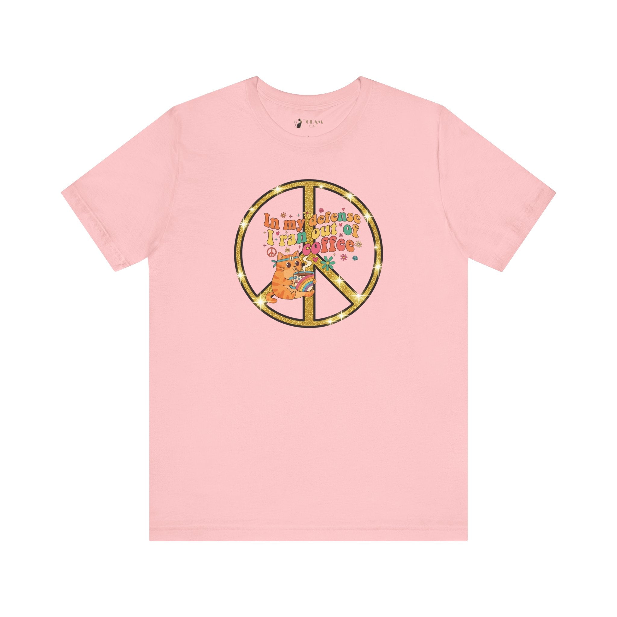 ‘In My Defense I Ran Out of Coffee’ Retro Cat Graphic Tee