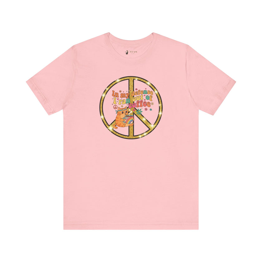 ‘In My Defense I Ran Out of Coffee’ Retro Cat Graphic Tee